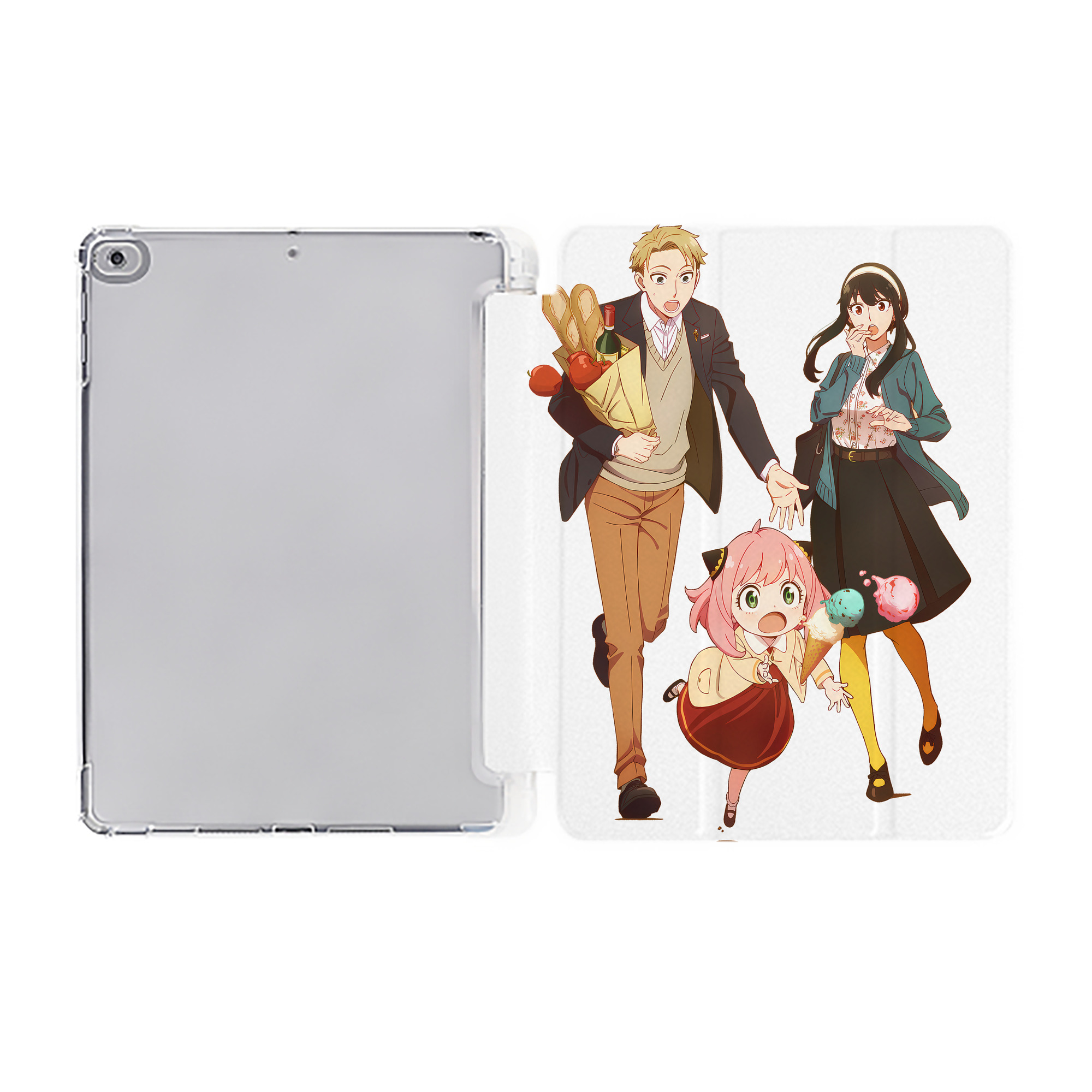 （画像用） SPY×FAMILY间谍家家酒 IPad ケース ペン収納付き 三つ折りスタンド PUレザー×シリコン 対応機種9.5/10.5/10.9インチ